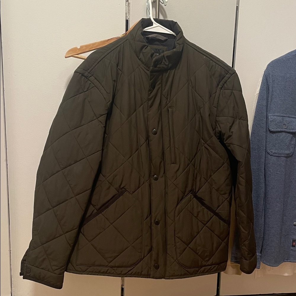 J. Crew Men's Quilted Puffer Jacket - Dark Green